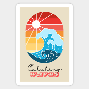 Catching Waves Surfer Surfing Summer Beach Sticker